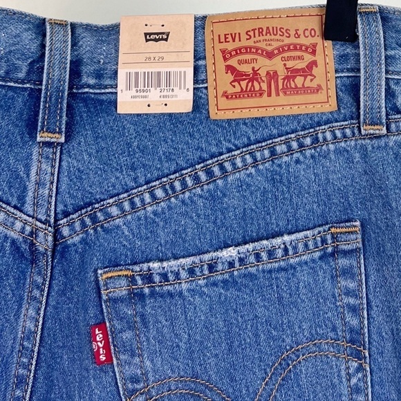 NWT Levi’s High Waisted Straight Distressed Jeans in Joe Strut - Picture 9 of 10
